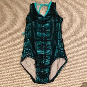 RARE NWOT teal kandi kouture dance leotard